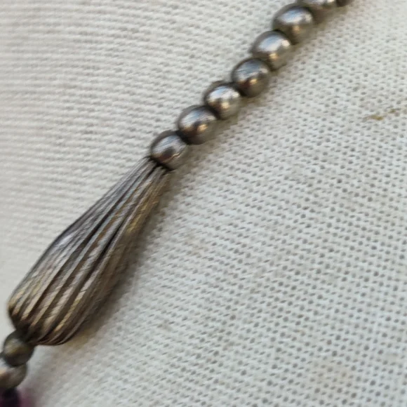 Antique tibetan silver agate necklace - Picture 3 of 13